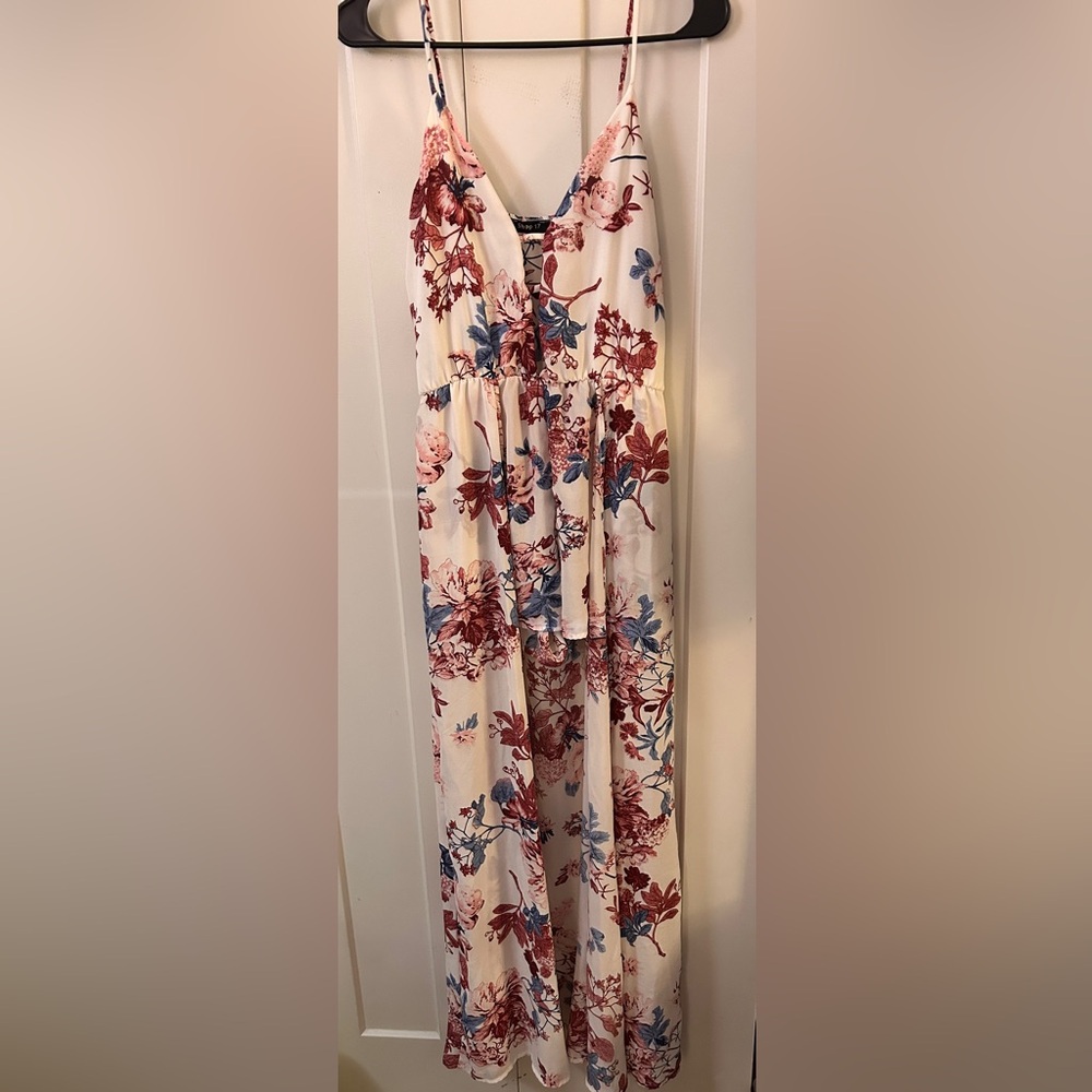 Floral Flowy Maxi Dress Romper with shorts